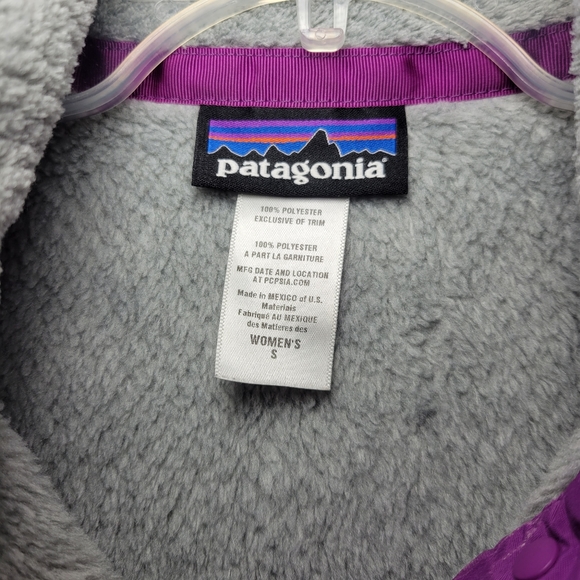 Patagonia Re-Tool T-Snap Fleece Pull Over Womens Size Small Polartec Purple Grey - Picture 3 of 5